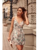 Elegant patterned dress, mint PR3210 - Online store - Boutique